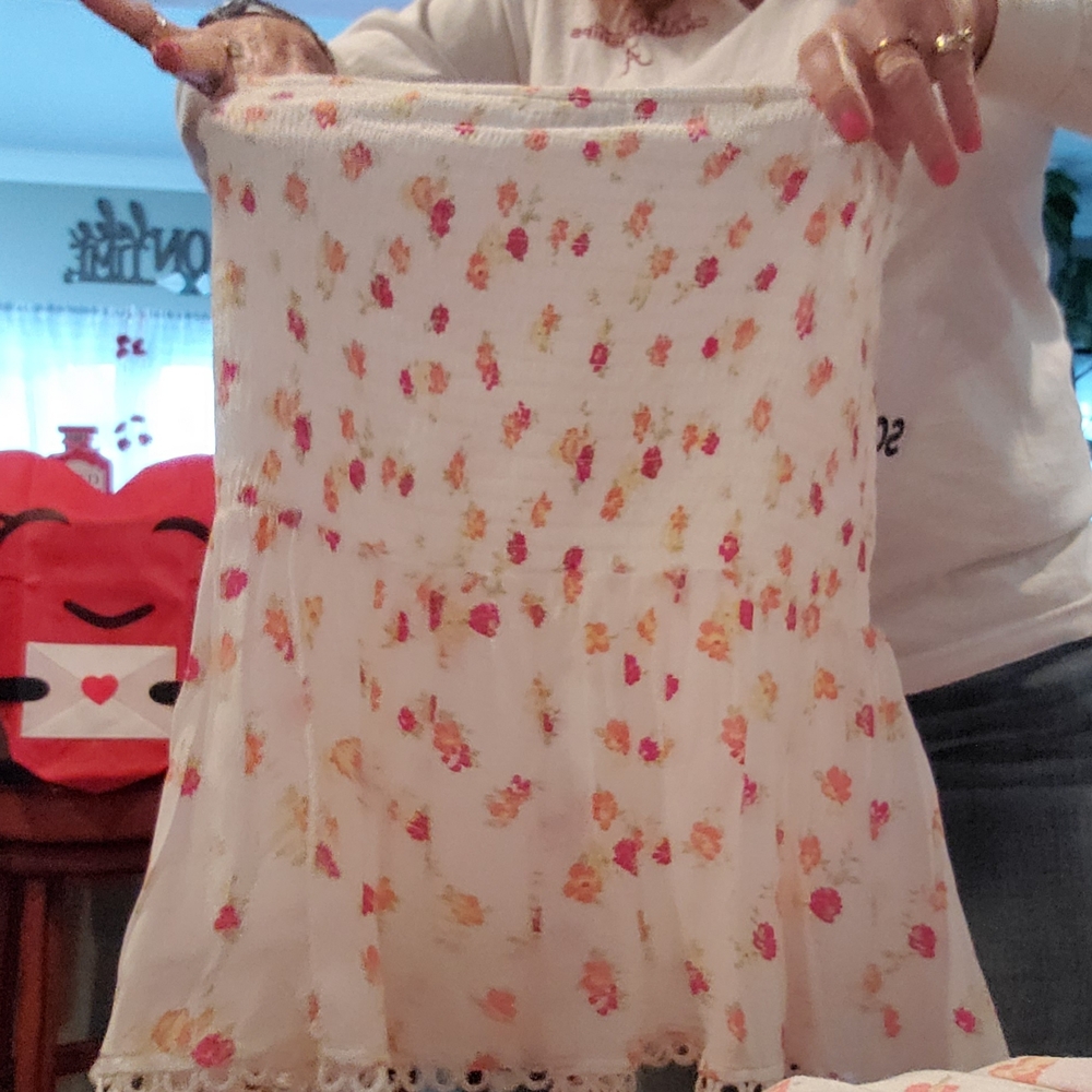 Floral Skirt with Pink and Yellow Accents With Linni